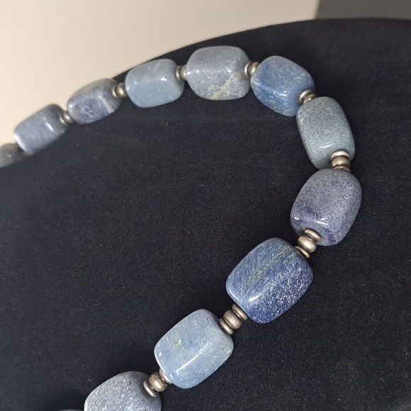 Vintage Chunky Stone Crystal Necklace with Silver Beads - Picture 3 of 11